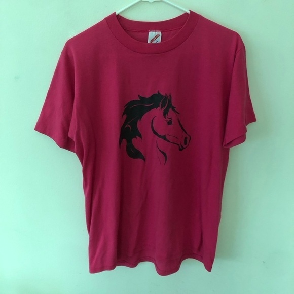 Vintage Pink Horse Jerzees Tee Shirt - Picture 2 of 5